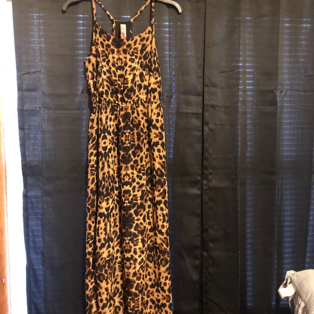 cheetah maxi dress size s (3-5)